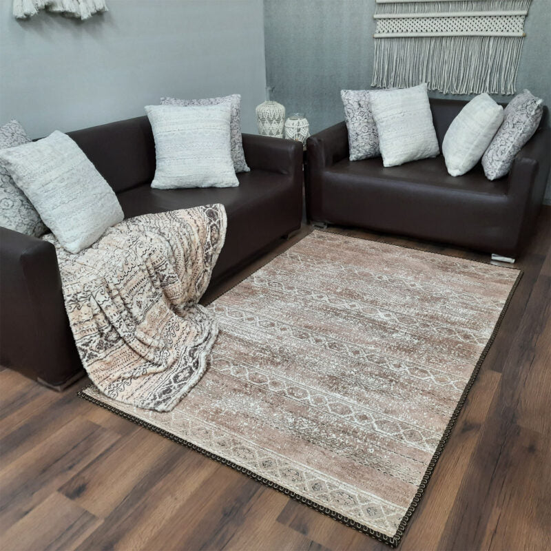 Avioni Faux Silk Carpet for Your Living Room | Luxurious, Durable and Washable | Earthy Elegance Collection