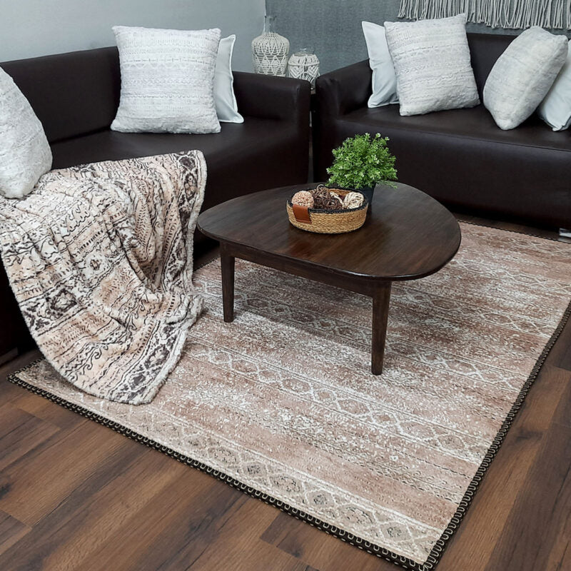 Avioni Faux Silk Carpet for Your Living Room | Luxurious, Durable and Washable | Earthy Elegance Collection