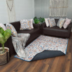 Avioni Faux Silk Carpet for Your Living Room | Persian Florals | Durable and Washable | BrickLane Collection