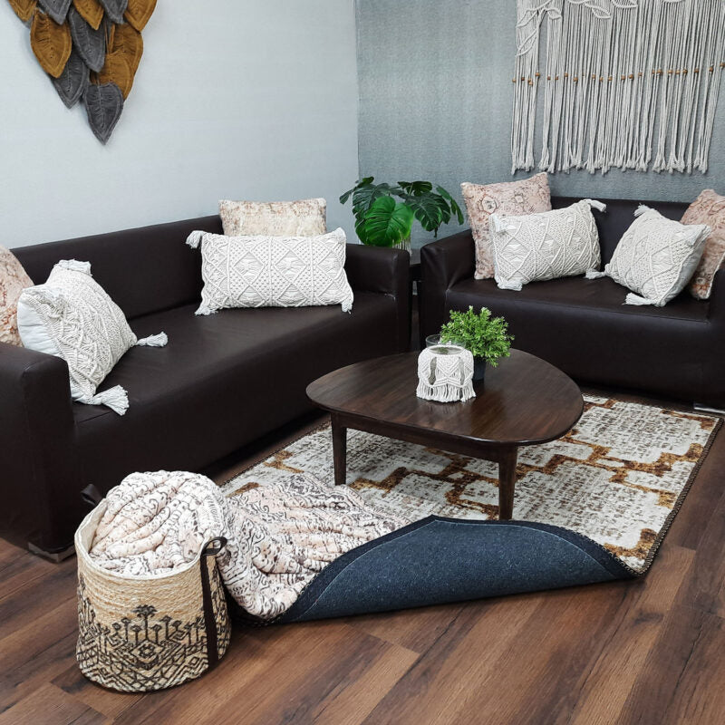 Avioni Faux Silk Rug | Create A Stylish Living Room | Luxurious, Durable and Washable | Earthy Elegance Collection