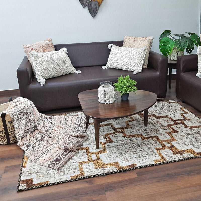 Avioni Faux Silk Rug | Create A Stylish Living Room | Luxurious, Durable and Washable | Earthy Elegance Collection
