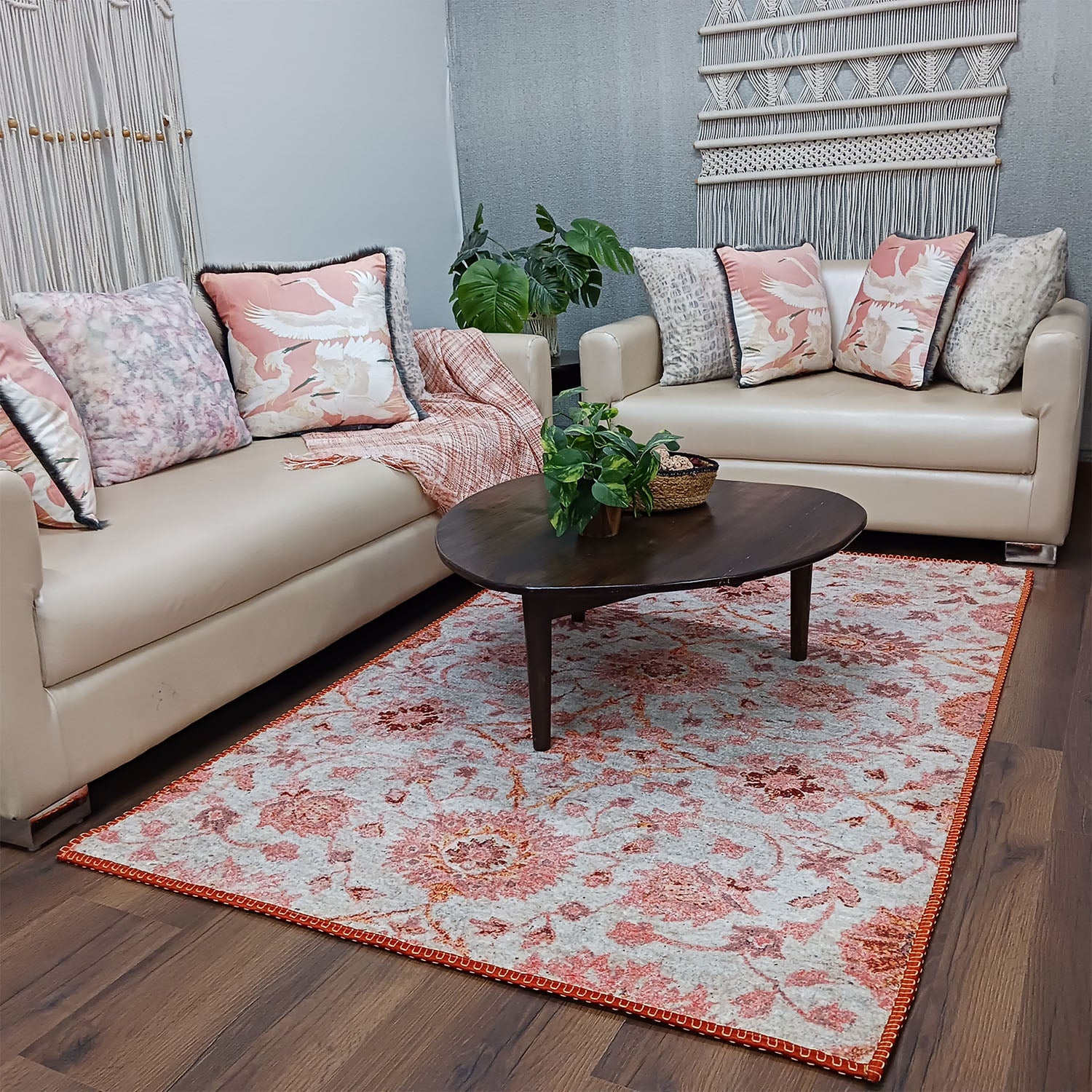 Avioni Faux Silk Carpet for a Stylish and Modern Living Room | Durable and Washable | RoseWood Collection