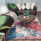 Avioni Faux Silk Carpet for Your Living Room | Abstract Elements | Durable and Washable | BrickLane Collection