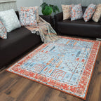 Avioni Faux Silk Carpet for Your Living Room | Persian Design | Durable and Washable | BrickLane Collection