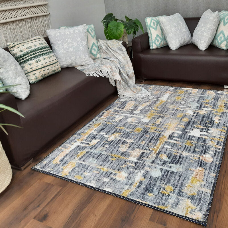 Avioni Faux Silk Carpet | Add a Touch of Glamour to Your Living Room | Durable and Washable | GreyDawn Collection
