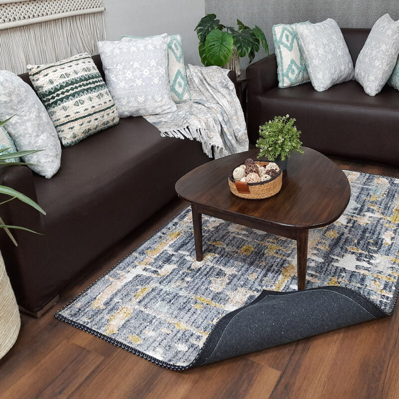 Avioni Faux Silk Carpet | Add a Touch of Glamour to Your Living Room | Durable and Washable | GreyDawn Collection