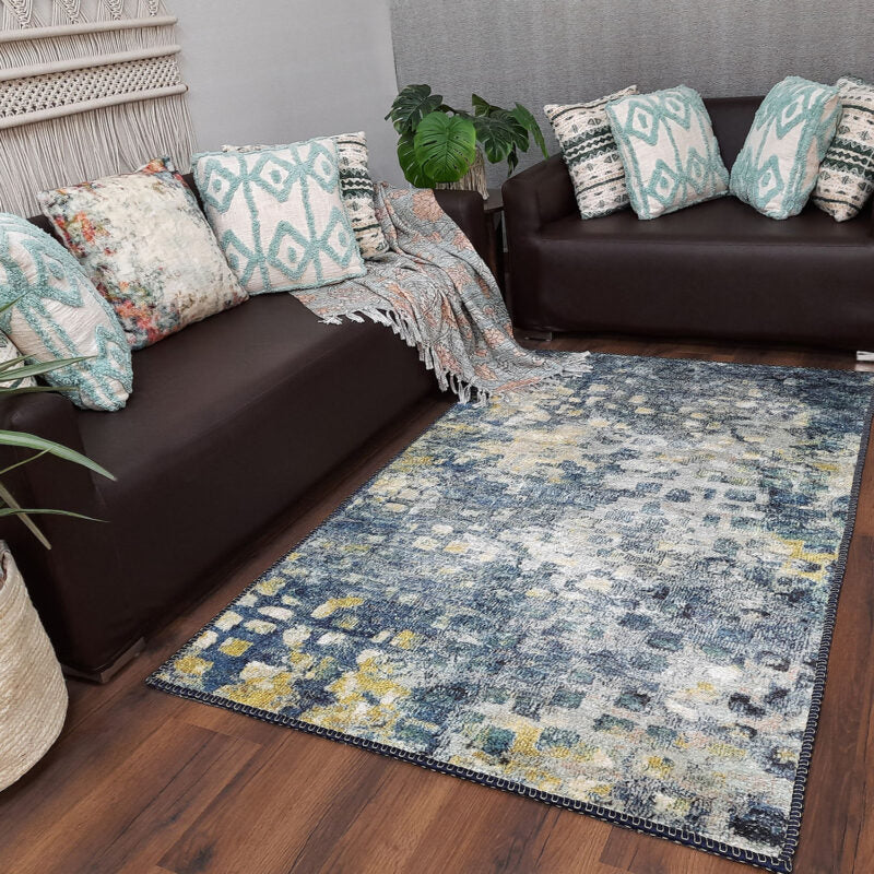 Avioni Faux Silk Carpet for Your Living Room | Durable and Washable | GreyDawn Collection
