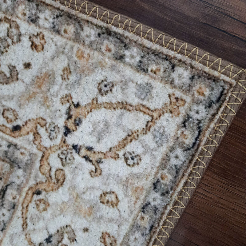 Avioni Faux Silk Carpet for Your Living Room | Persian Design | Washable Rug | Earthy Elegance Collection