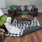 Avioni Faux Silk Carpet for a Stylish and Modern Living Room Monochrome theme | Durable and Washable