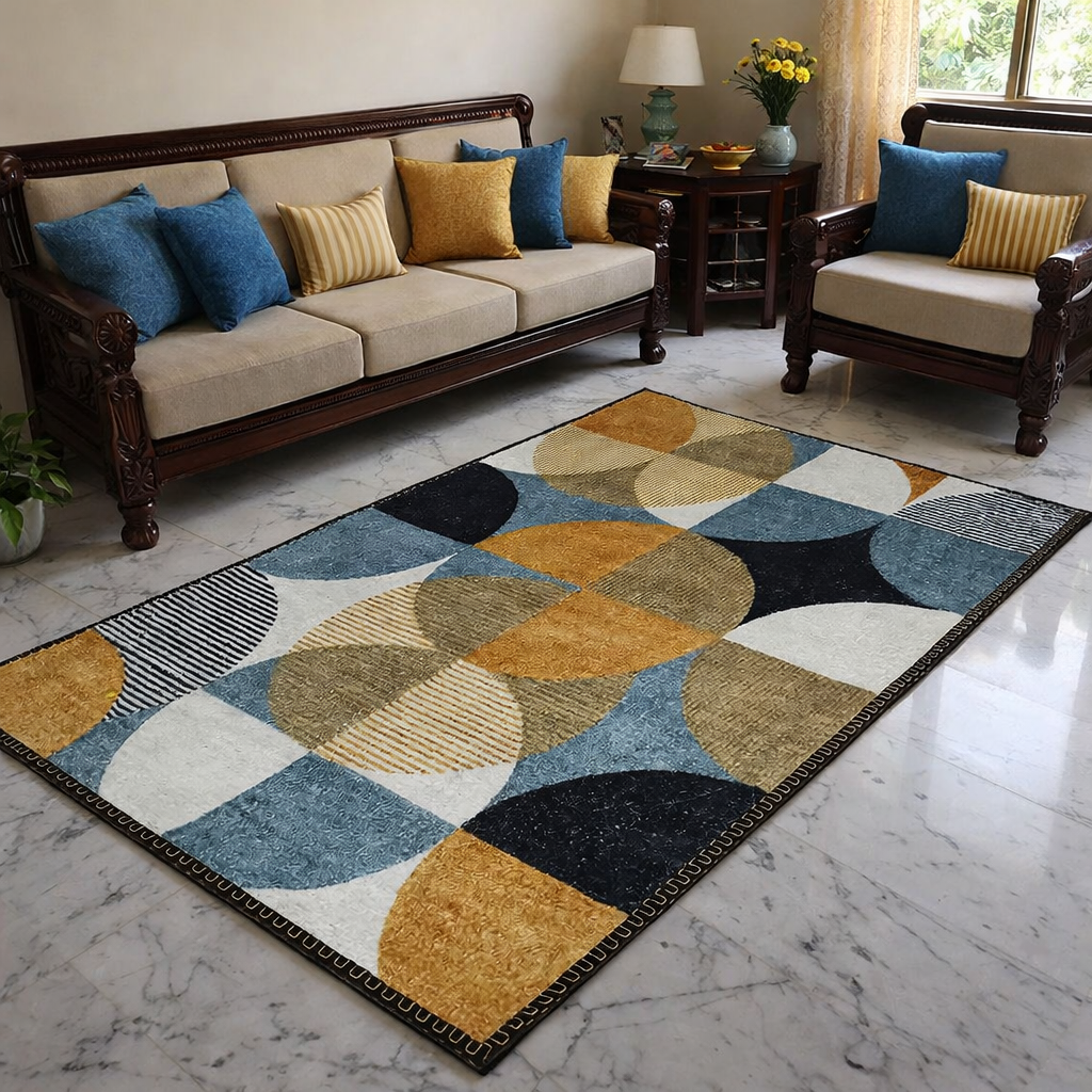 Avioni Faux Silk Carpet for Your Living Room | Timeless and Elegant Look | Durable and Washable | GreyDawn Collection