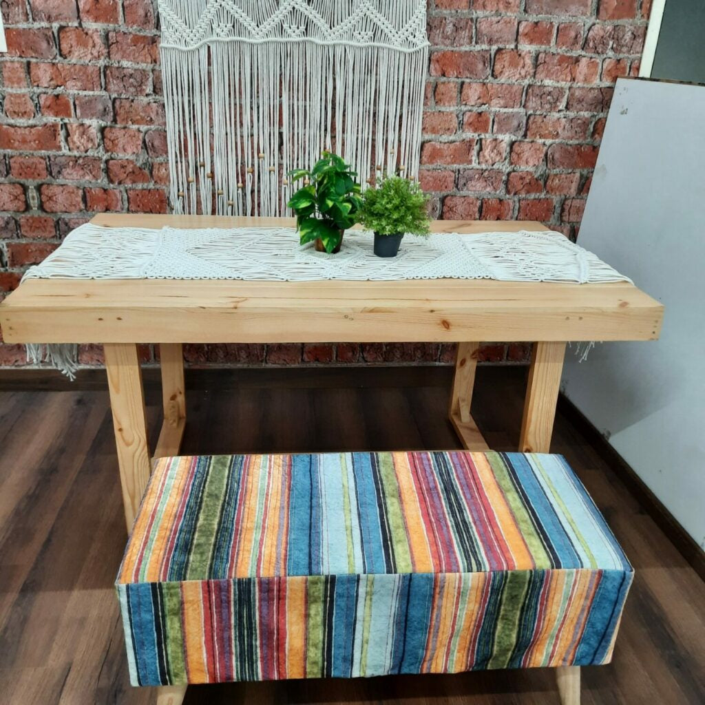 Macrame Table Runner-100% Cotton Bleached for Bright Look-18×72 inch (46×183 inch)-Avioni