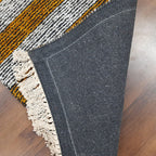 Avioni Handloom Washable Golden Yellow and White Solid Premium Bedside Carpet (55cm x 137cm (~22″ x 55″))