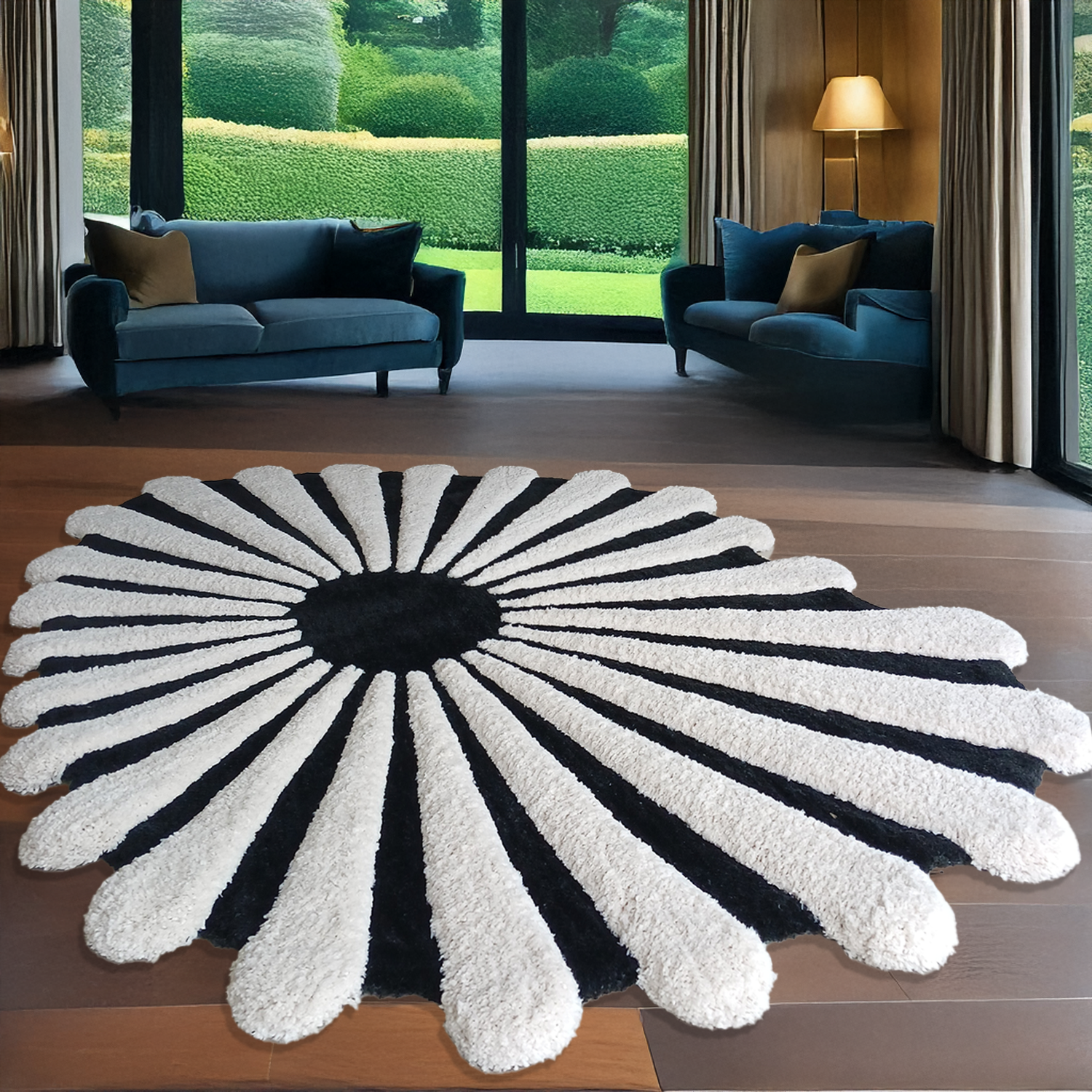 The Elevate Collection from Loomkart | Noir Ivory Bloom Luxe Carpet | Luxury Statement Carpets