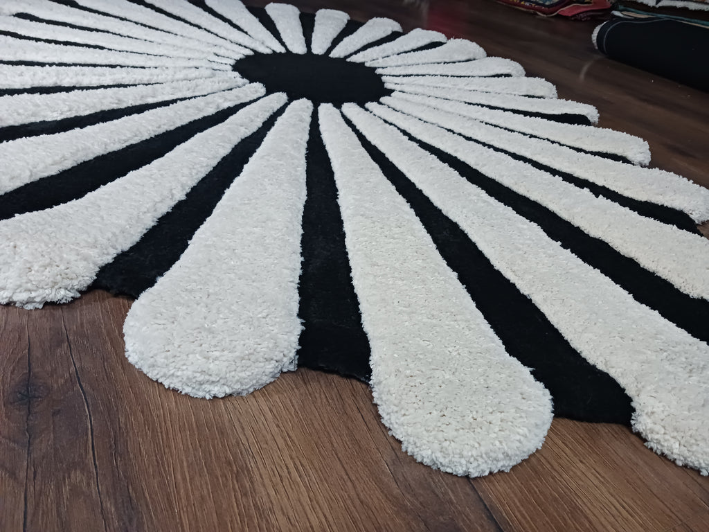 The Elevate Collection from Loomkart | Noir Ivory Bloom Luxe Carpet | Luxury Statement Carpets