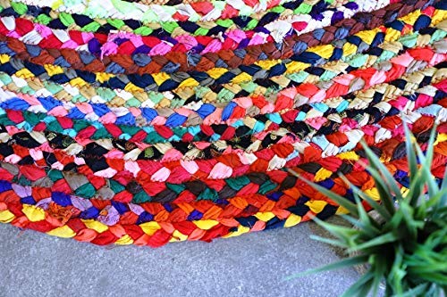 Cotton Chindi Oval Carpets – Braided Area Rugs – Round Rug Handmade- Avioni