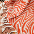 Avioni Premium 100% Cotton Sofa Throws/Blankets-Orange-120cm x 150cm