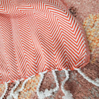 Avioni Premium 100% Cotton Sofa Throws/Blankets-Orange-120cm x 150cm