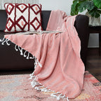 Avioni Premium 100% Cotton Sofa Throws/Blankets-Orange-120cm x 150cm