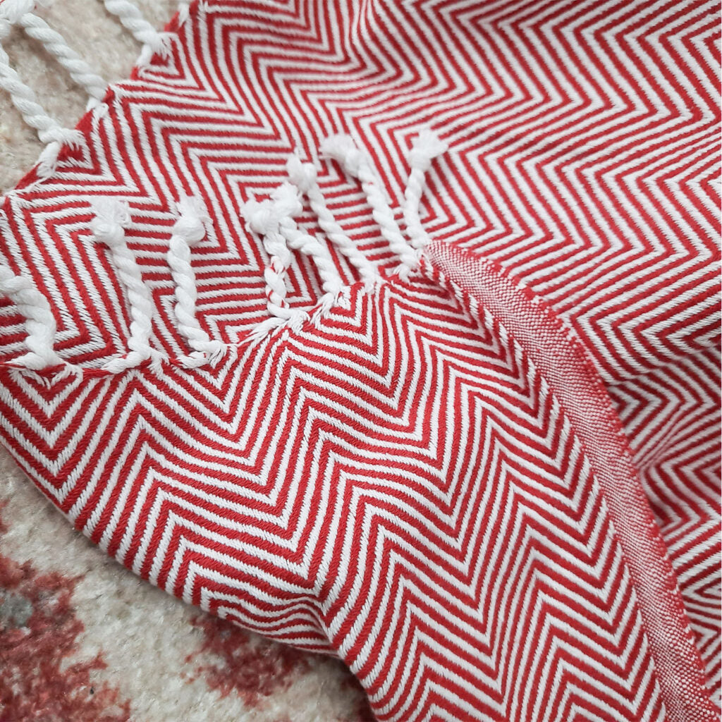 Avioni Premium 100% Cotton Sofa Throws/Blankets-Red-120cm x 150cm