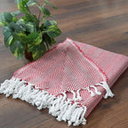 Avioni Premium 100% Cotton Sofa Throws/Blankets-Red-120cm x 150cm