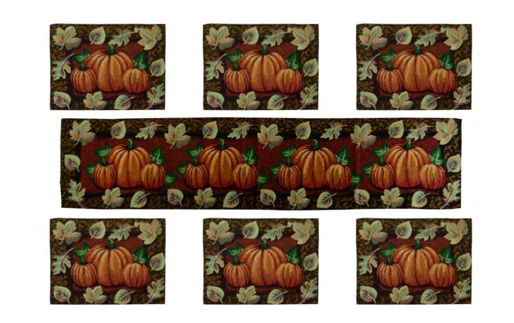 Halloween Special-Avioni 100% Bio-Washed Cotton Table Mats With Runner easy to wash in gift packing ( Set of 7)