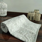 Avioni 100% Cotton Premium & Luxury Soft Linen Bath Towels in White Silver Finish-70cm x 135cm