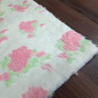 Soft Shaggy Premium Super Soft Luxury Rugs Faux Fur – Flowers on White Fur – Avioni Carpets