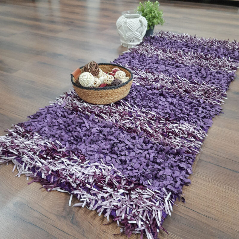 Avioni Handloom Light & Dark Purple Color Plain Premium Bedside Carpet (55cm x 137cm (~22″ x 55″))