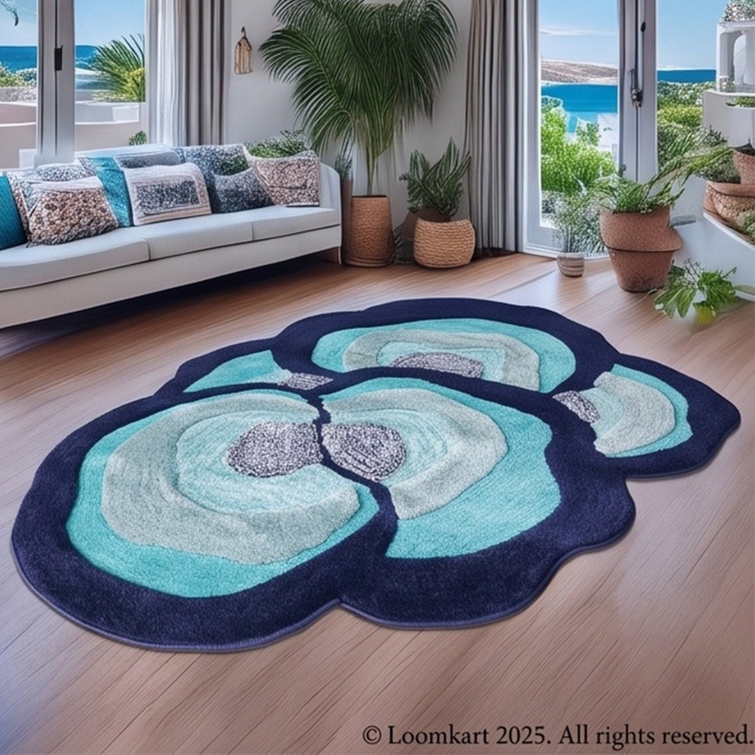 The Elevate Collection from Loomkart | Azure Petal | Luxury Statement Carpets