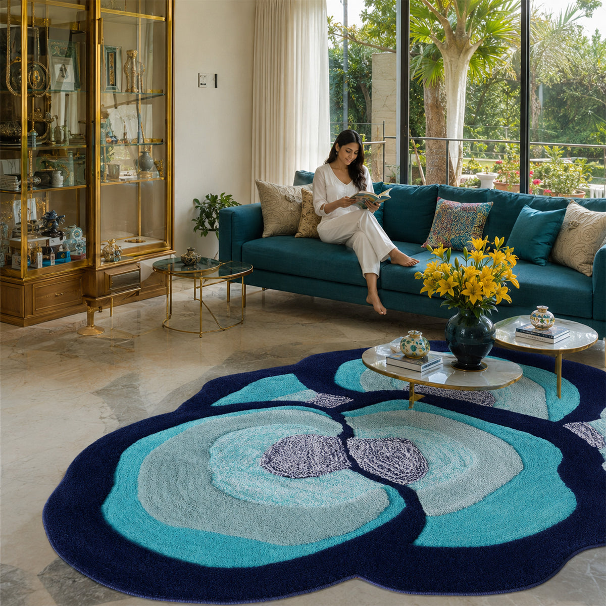 The Elevate Collection from Loomkart | Azure Petal | Luxury Statement Carpets
