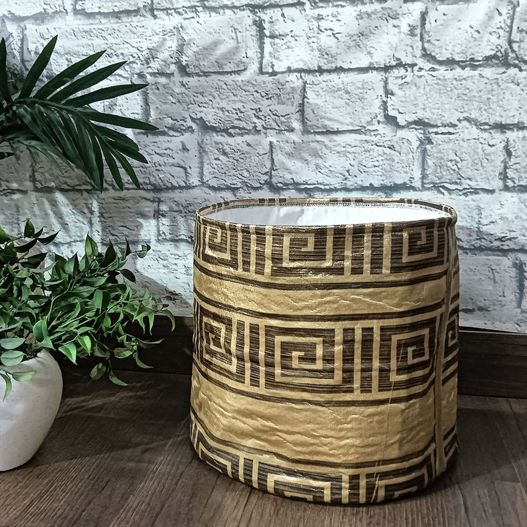 Avioni Home Golden Touch Printed Multipurpose Use Baskets | Canvas Inner for Extra Strength | Set of 3 Baskets