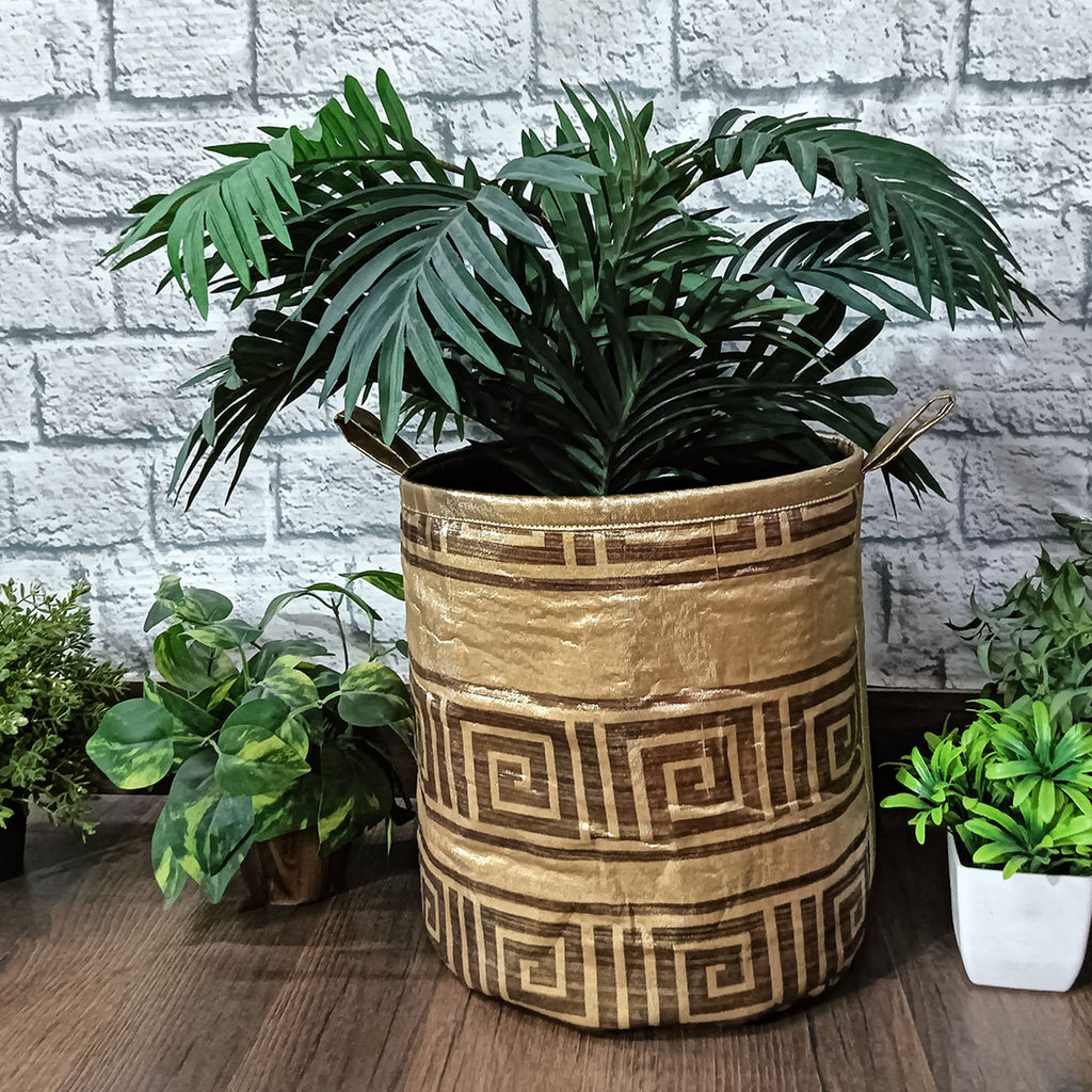 Avioni Home Golden Touch Printed Multipurpose Use Baskets | Canvas Inner for Extra Strength | Set of 3 Baskets