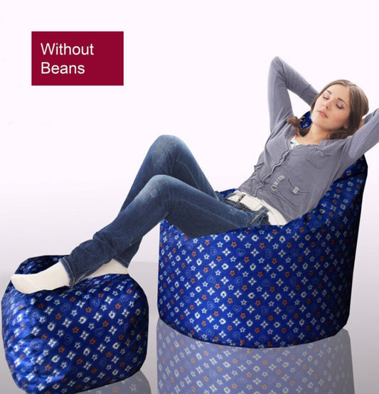BIGMO Designer Bean Bags XXL Eye Catching Prints Waterproof Material Soft Touch Easy to Wash With Foot Rest