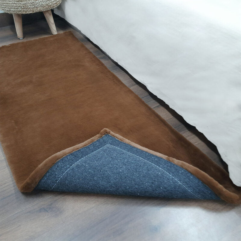 Loomkart – Avioni Ultra Soft Medium Brown Cozy Faux Fluffy Fur Carpet for Bedroom/Hallway/Pooja Room-Easily Hand Washable- 60X150cm