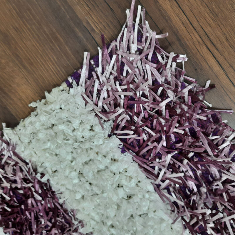 Buy Diwali Special Pooja Mat/ Bed Side Runner /Shaggy Rugs (56 cm x 140 cm) Purple And White By Avioni