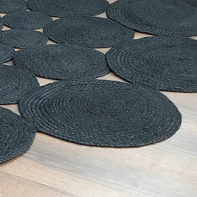 Avioni Home Contemporary Collection -Handmade Dyed Jute In Black Round – Multiple Sizes