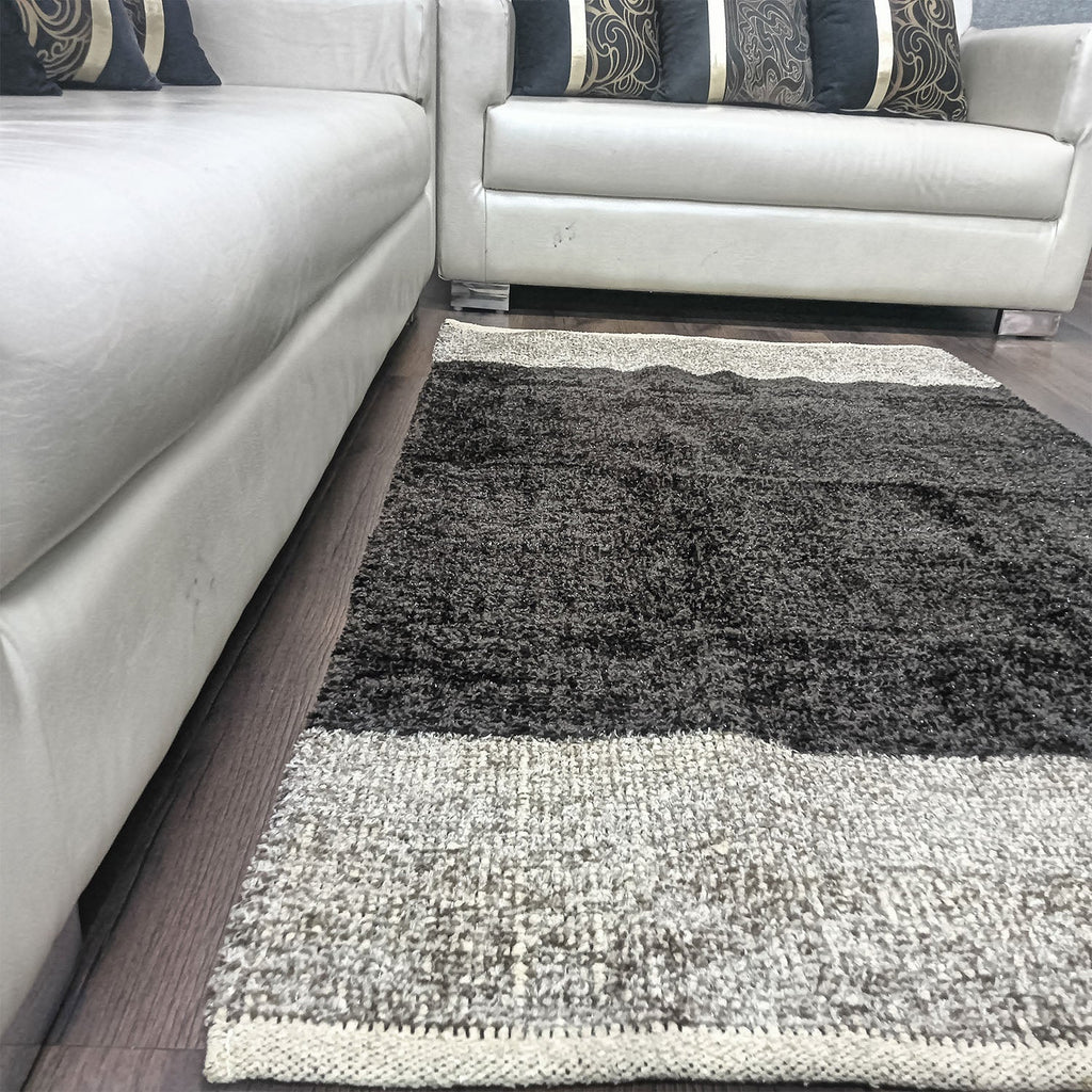 Avioni Handloom Cut Shuttle Rugs by Master Artisans | Soft Touch | Home Washable | Coffee and Beige | Reversible - 90cm x 150cm (3feet x 5feet)
