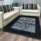 Avioni Handloom Cut Shuttle Rugs / Heavy Durry by Master Artisans | Feather like Luxurious Silk Soft Touch | Home Washable | Border Design in Black and White | Reversible