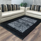 Avioni Handloom Cut Shuttle Rugs / Heavy Durry by Master Artisans | Feather like Luxurious Silk Soft Touch | Home Washable | Border Design in Black and White | Reversible