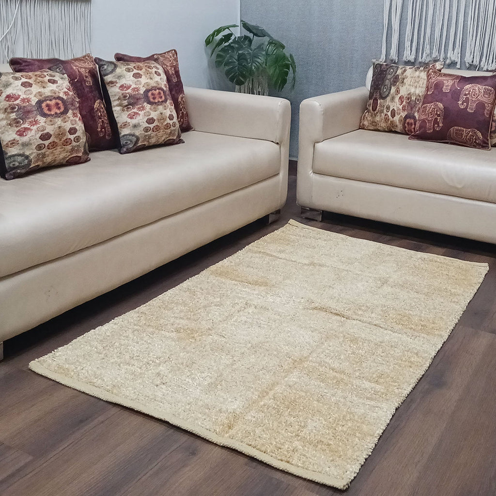 Avioni Handloom Rugs by Master Artisans | Soft Touch | Home Washable | Yellow Beige  | Reversible