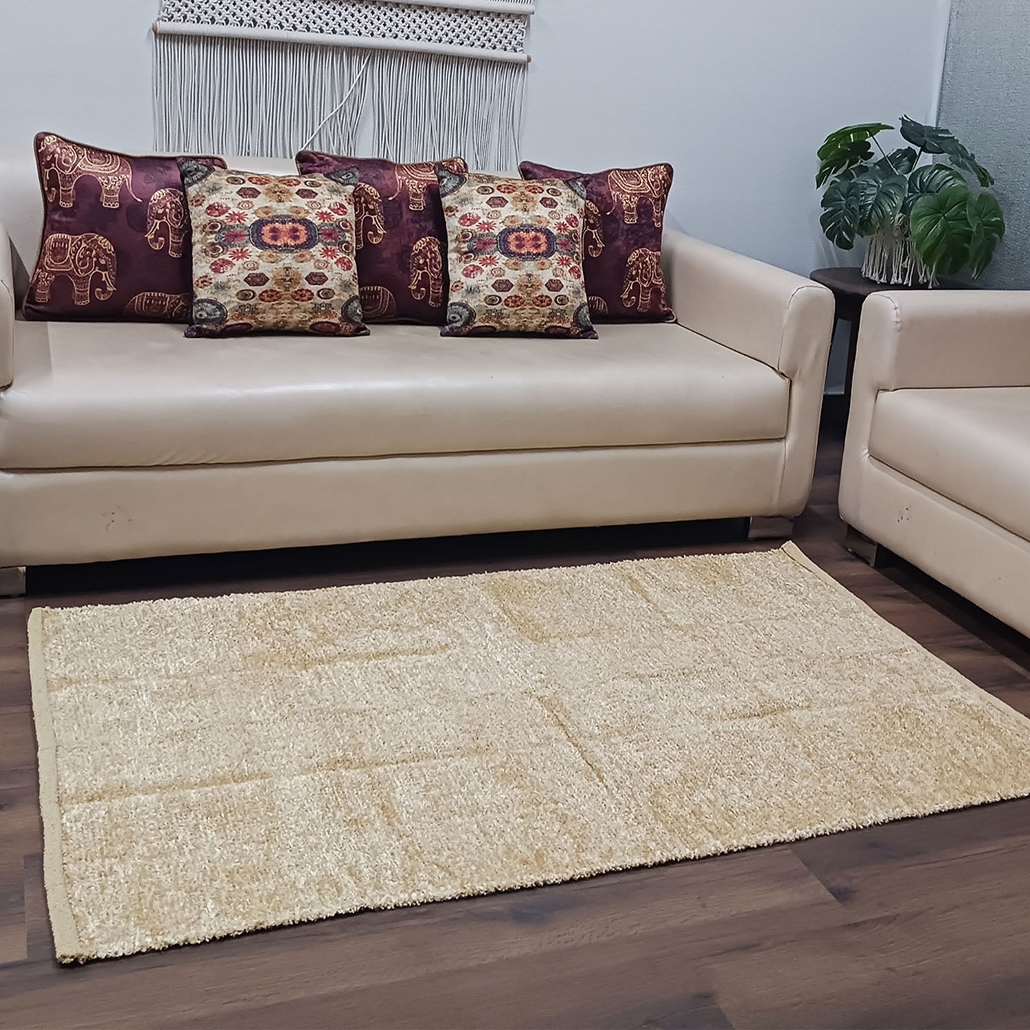 Avioni Handloom Rugs by Master Artisans | Soft Touch | Home Washable | Yellow Beige  | Reversible