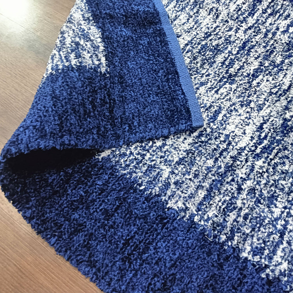 Avioni Handloom Cut Shuttle Rugs by Master Artisans | Feather like Luxurious Silk Soft Touch | Home Washable | Blue and White | Reversible - 3 feet x 5 feet (~90 cm x 150 cm)