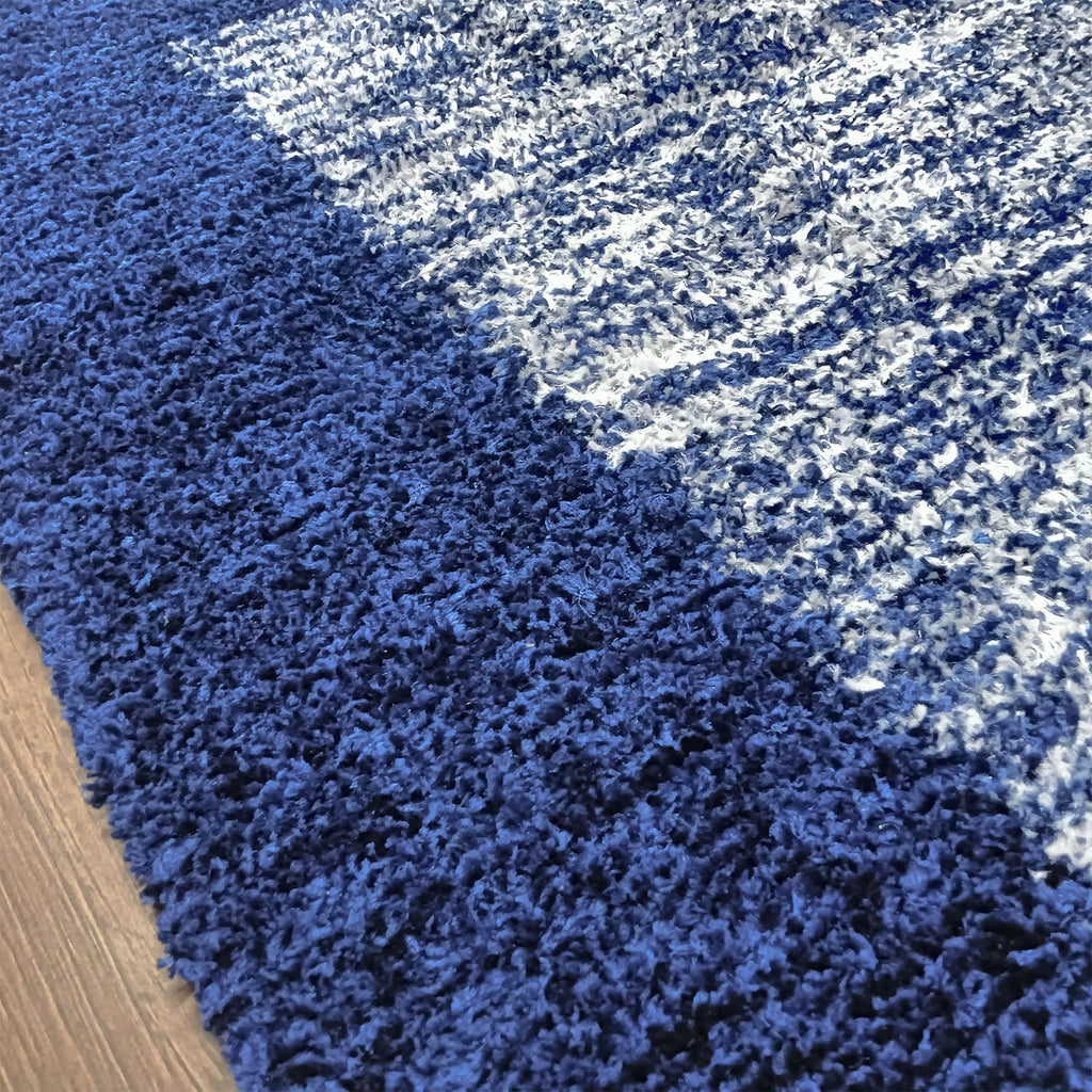 Avioni Handloom Cut Shuttle Rugs by Master Artisans | Feather like Luxurious Silk Soft Touch | Home Washable | Blue and White | Reversible - 3 feet x 5 feet (~90 cm x 150 cm)