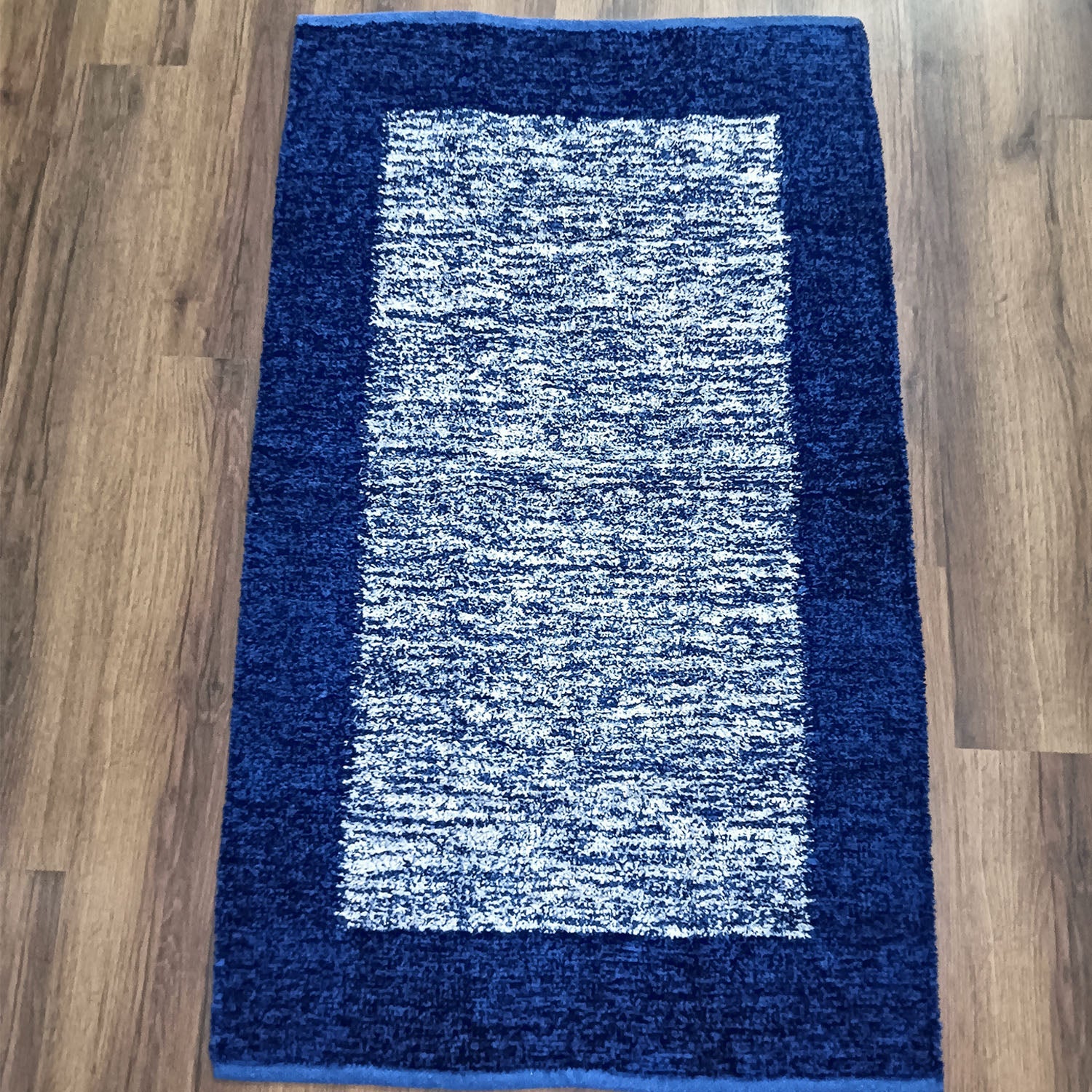 Avioni Handloom Cut Shuttle Rugs by Master Artisans | Feather like Luxurious Silk Soft Touch | Home Washable | Blue and White | Reversible - 3 feet x 5 feet (~90 cm x 150 cm)