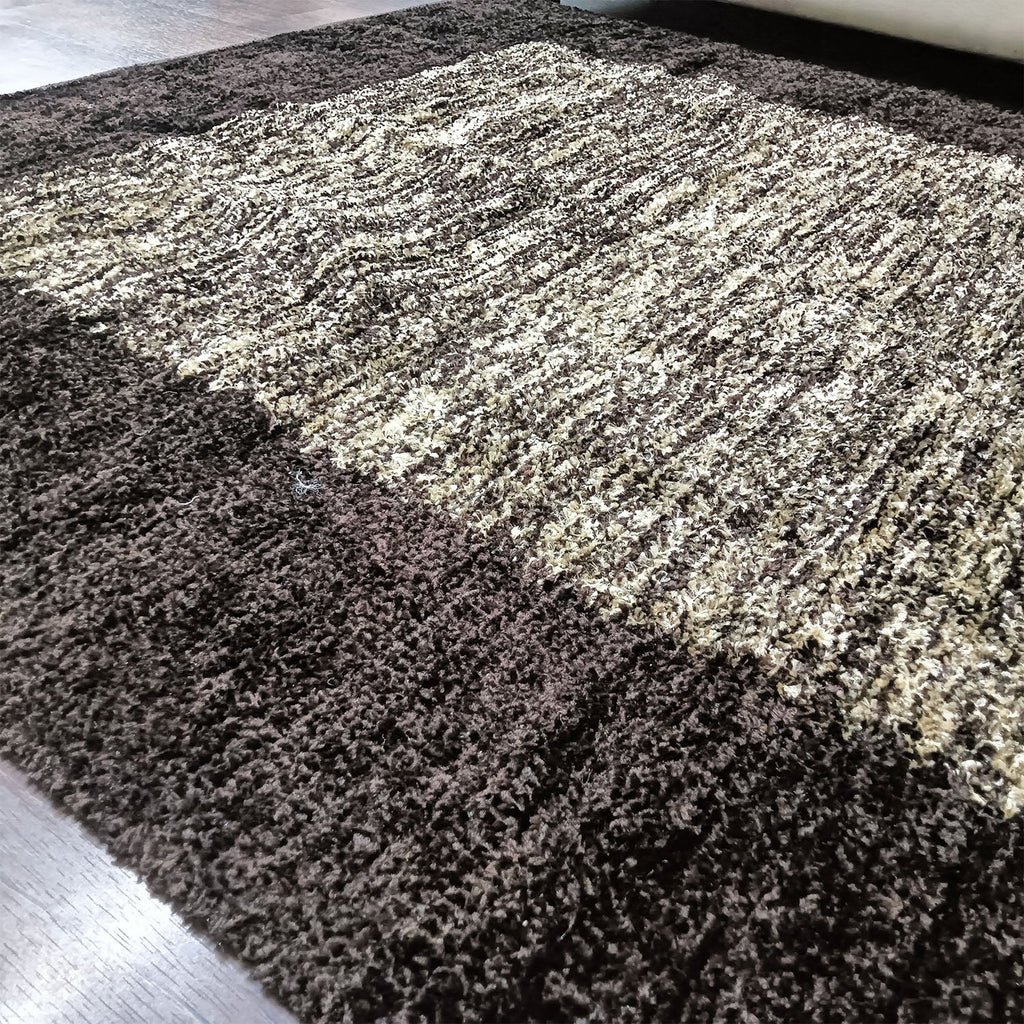 Avioni Handloom Cut Shuttle Rugs by Master Artisans | Feather like Luxurious Silk Soft Touch | Home Washable | Black and Beige border design | Reversible