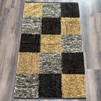 Avioni Handloom Cut Shuttle Rugs by Master Artisans | Feather like Luxurious Silk Soft Touch | Home Washable | Coffee, Gold Beige and White | Reversible - 90cm x 150cm (~3Feet x 5Feet)