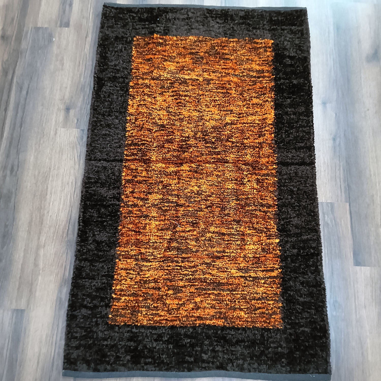 Avioni Handloom Cut Shuttle Rugs | Master Artisans Work | Feather like Luxurious Silk Soft Touch | Home Washable | Coffee and Gold Yellow | Reversible-90cm x 150cm (~3Feet x 5Feet)