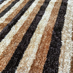 Avioni Handloom Cut Shuttle Rugs by Master Artisans | Feather like Luxurious Silk Soft Touch | Home Washable | Black, Beige Gold and White | Reversible - 90 cm x 150 cm (~3 feet x 5 feet )