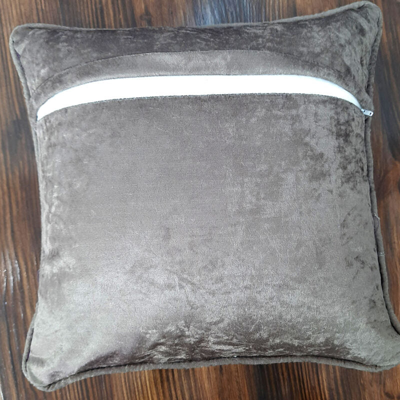 Cushion Cover with Filler – Modern Brown Design – 40cm x 40cm (~16″ x 16″) – Set of 2