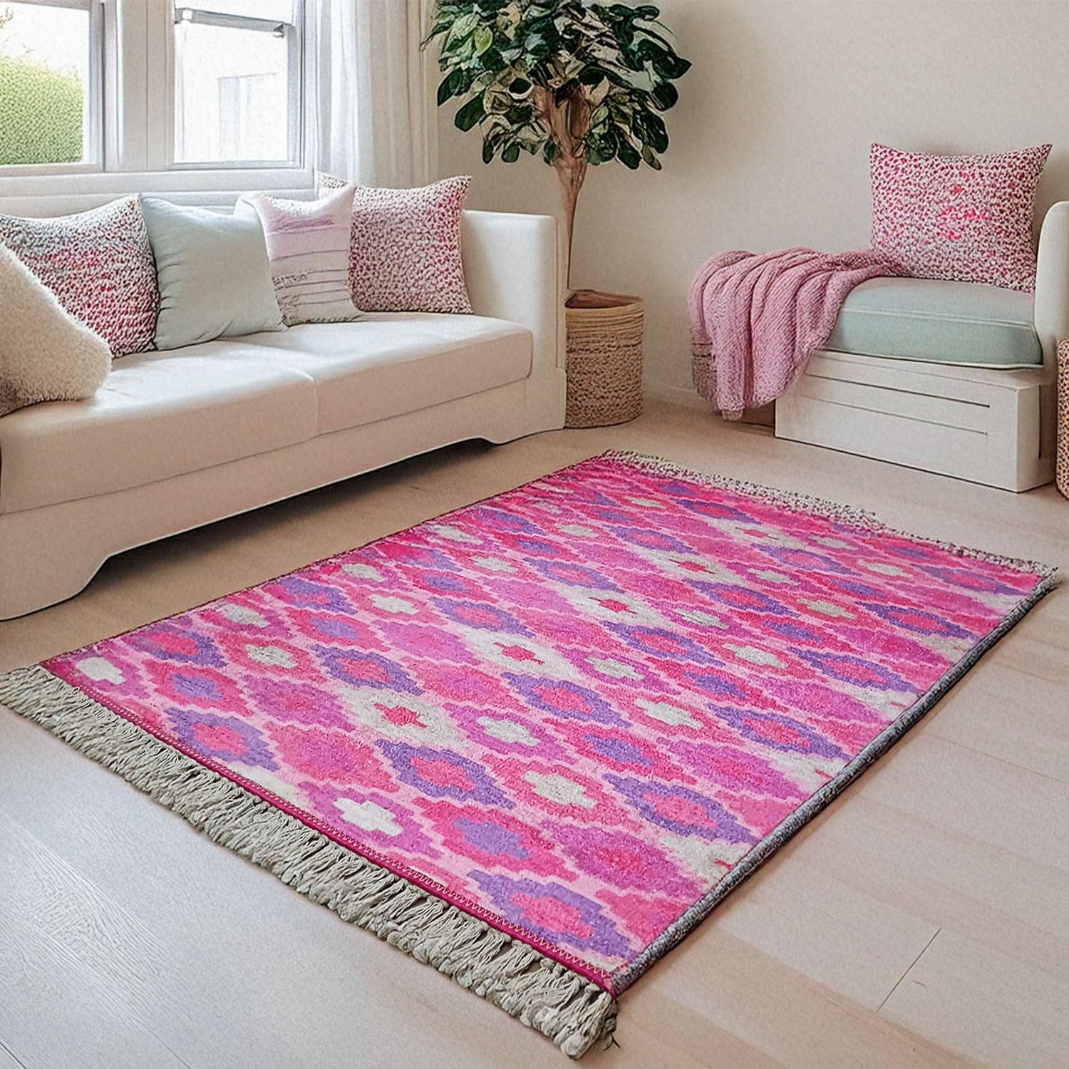 Silk Carpet Kids Collection – Pink Beauty Kids Room Rug - Multiple Sizes